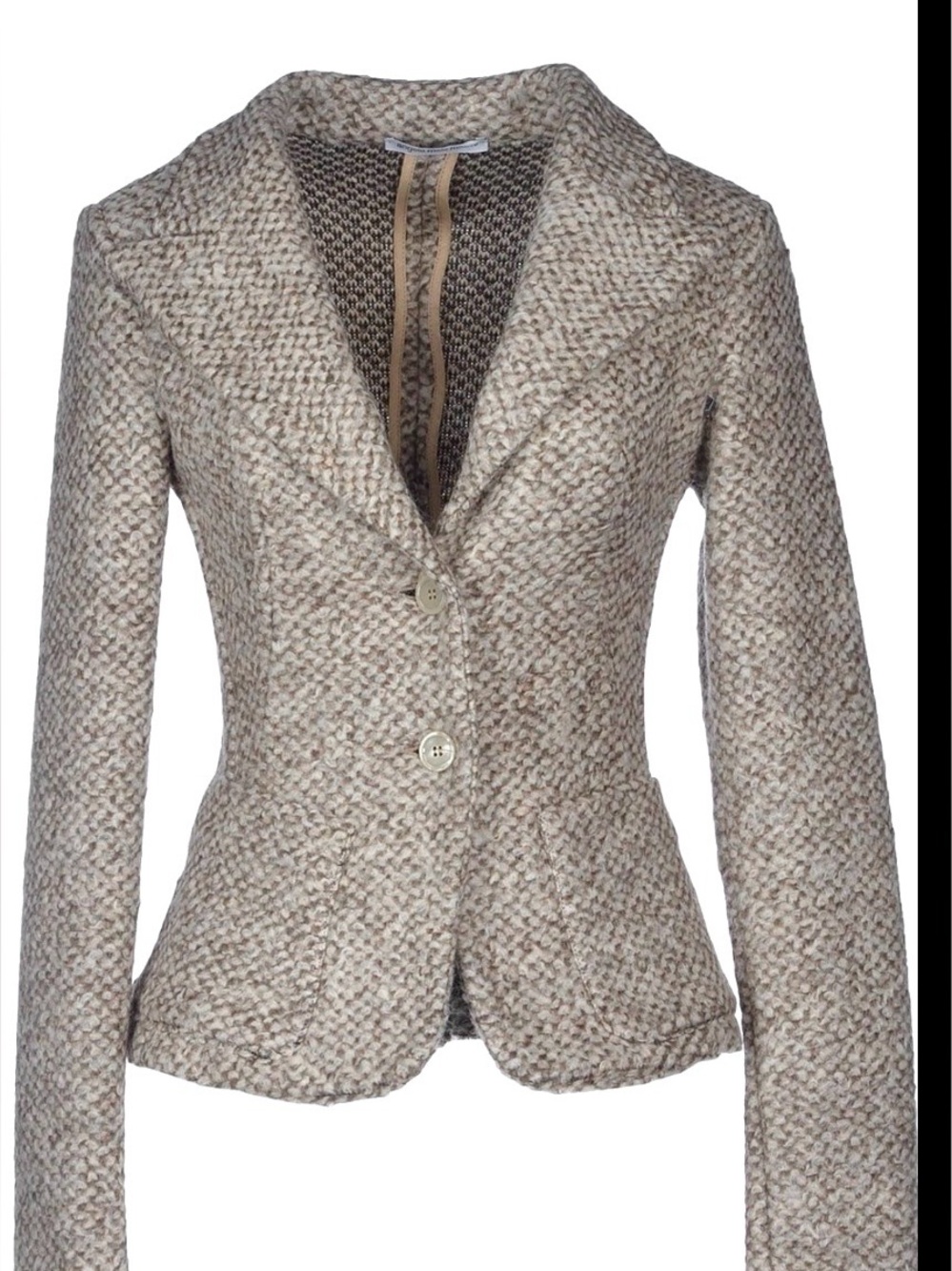 NWOT 🇮🇹 XS/S Wool knit Blazer jacket Beige/taupe Designer made in Italy